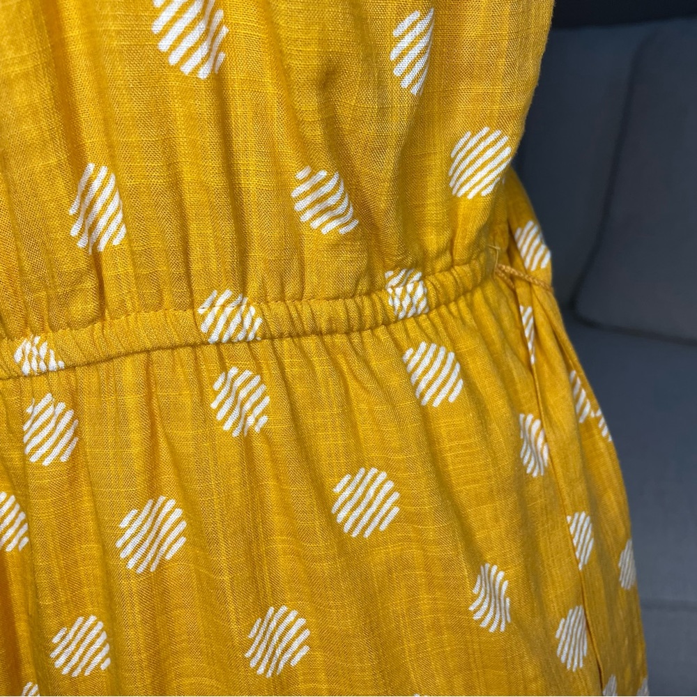 S L XL XXL NWT LC Lauren Conrad, golden yellow & white girly wrap flowy dress - Picture 6 of 9